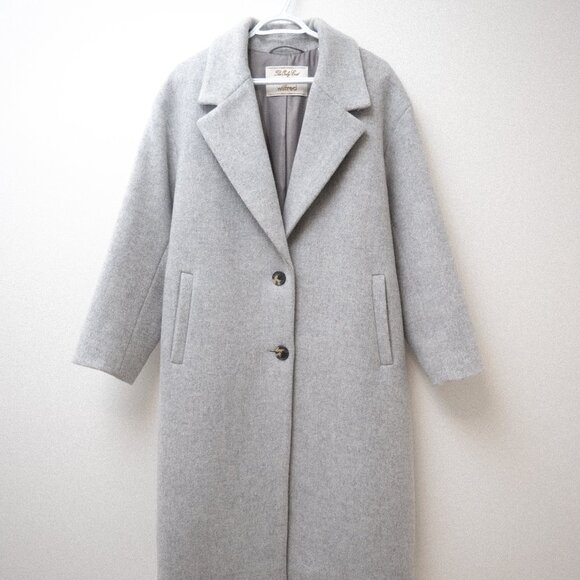 Aritzia Wilfred The Only Coat - Soft Wool Cashmere - Heather Light Grey - Picture 2 of 8